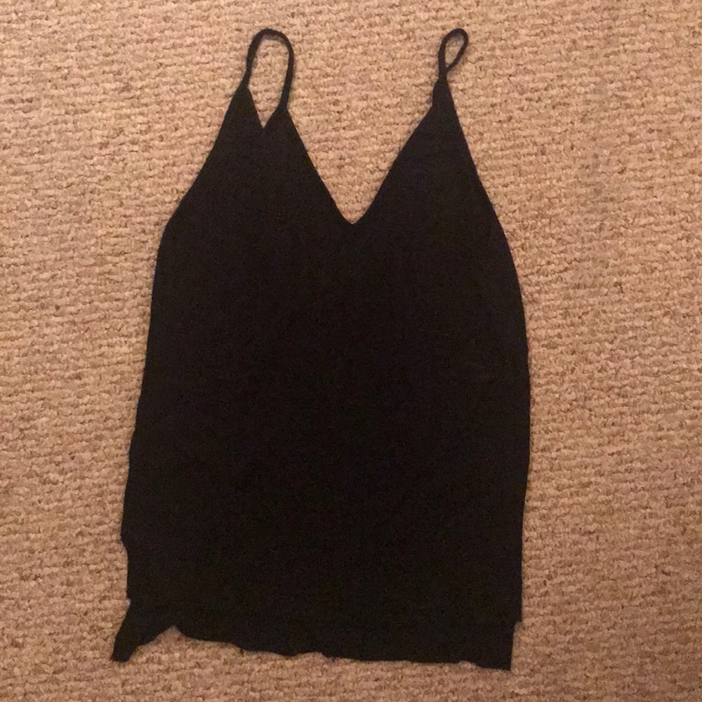 Oversized black tank top